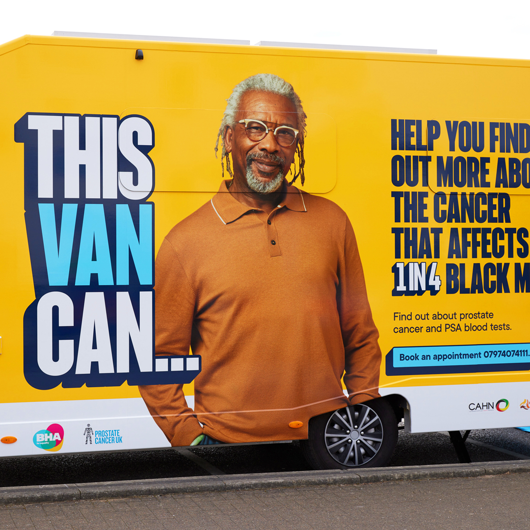 NEW WORK 🦖 🚚 💬

Prostate cancer is more than twice as likely to affect black men, but not enough were getting checked out early enough. We needed to convince them that there’s a space where they’d be listened to. Enter “This Van Can”.

Find out more: lnkd.in/eh4sWyCP