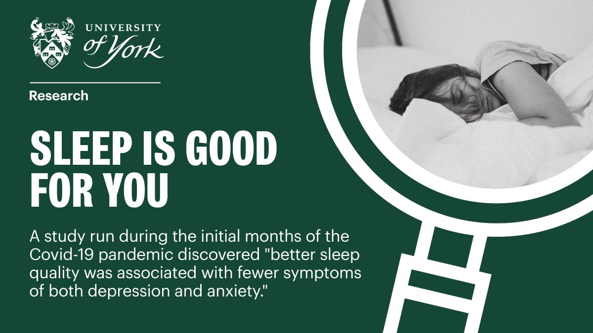 UniOfYork's tweet photo. A team of researchers including @emmacsullivan_ and @sacairney from @YorkPsychology, have discovered that high-quality sleep can boost resilience to depression and anxiety, even during times of extended stress like the Covid-19 pandemic #YorkResearch https://t.co/7ihGtzB2KJ https://t.co/C95IrFJq0F