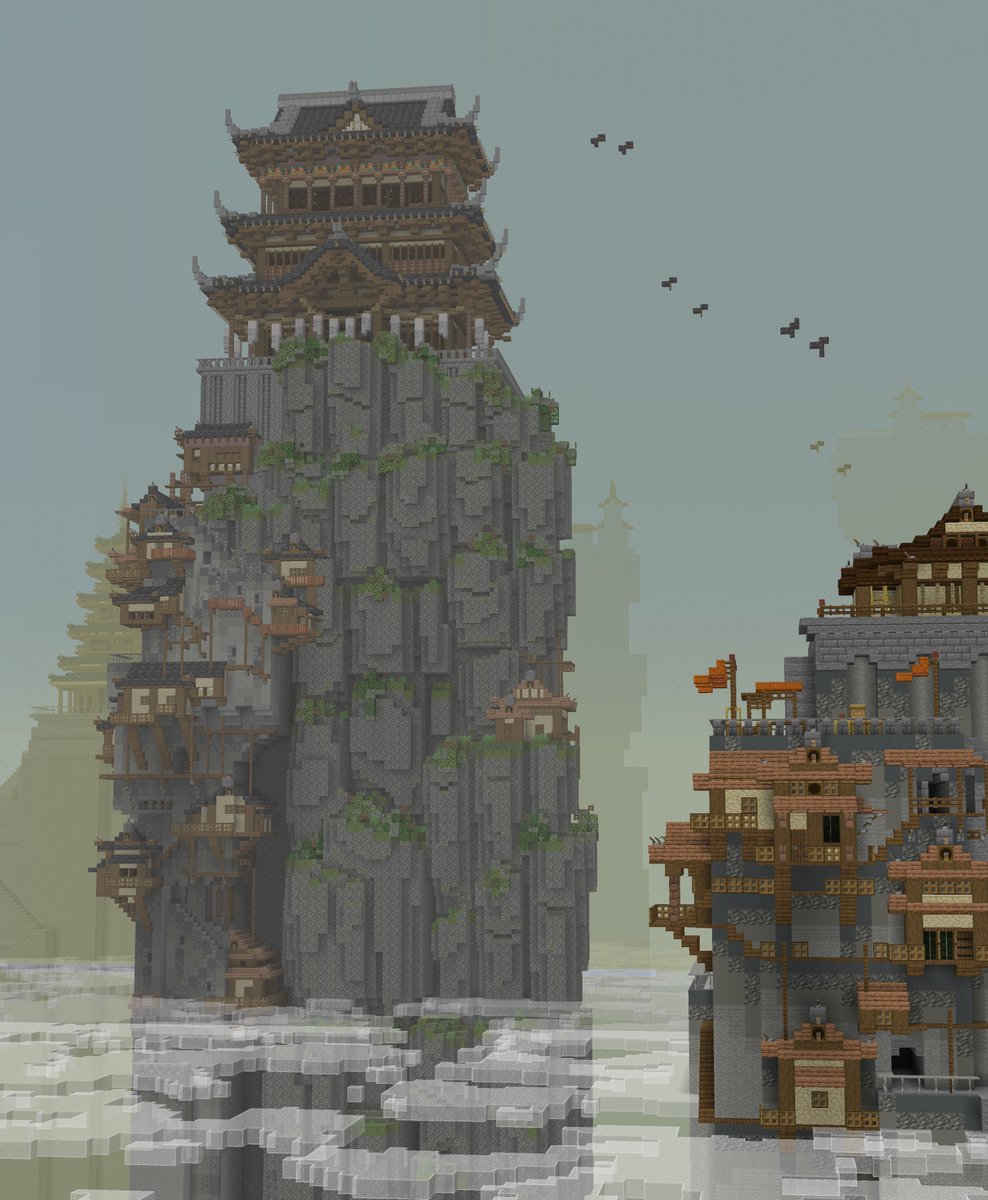 mimstar7's tweet photo. 崖の街
#Minecraft 
#Minecraftbuilds https://t.co/iGyx9kNgou