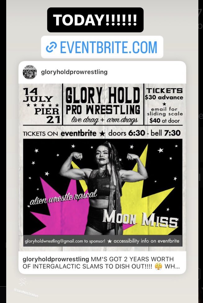 TODAY!

eventbrite.com/e/glory-hold-p…

#maritimewrestling #halifaxnoise #halifaxpride