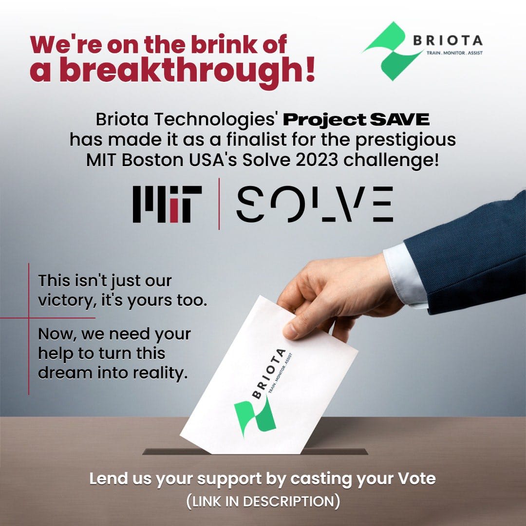 BriotaTech's tweet image. Lend us your support by casting your vote here 👉 solve.mit.edu/challenges/hea…. Rally the troops, spread the word, let&apos;s make a difference together. 💪🌍
#BriotaTechnologies #ProjectSAVE #MITBostonSolve2023