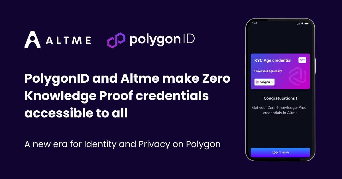 Altme_io's tweet image. 1/ Exciting news! @Altme_io has integrated #PolygonID by @0xPolygon , launching one of the first mobile wallets supporting Polygon ID Verifiable Credentials &amp;amp; #zkProofs

This is a major milestone for data #privacy in on-chain and off-chain digital interactions. Let&apos;s dive in! 👇
