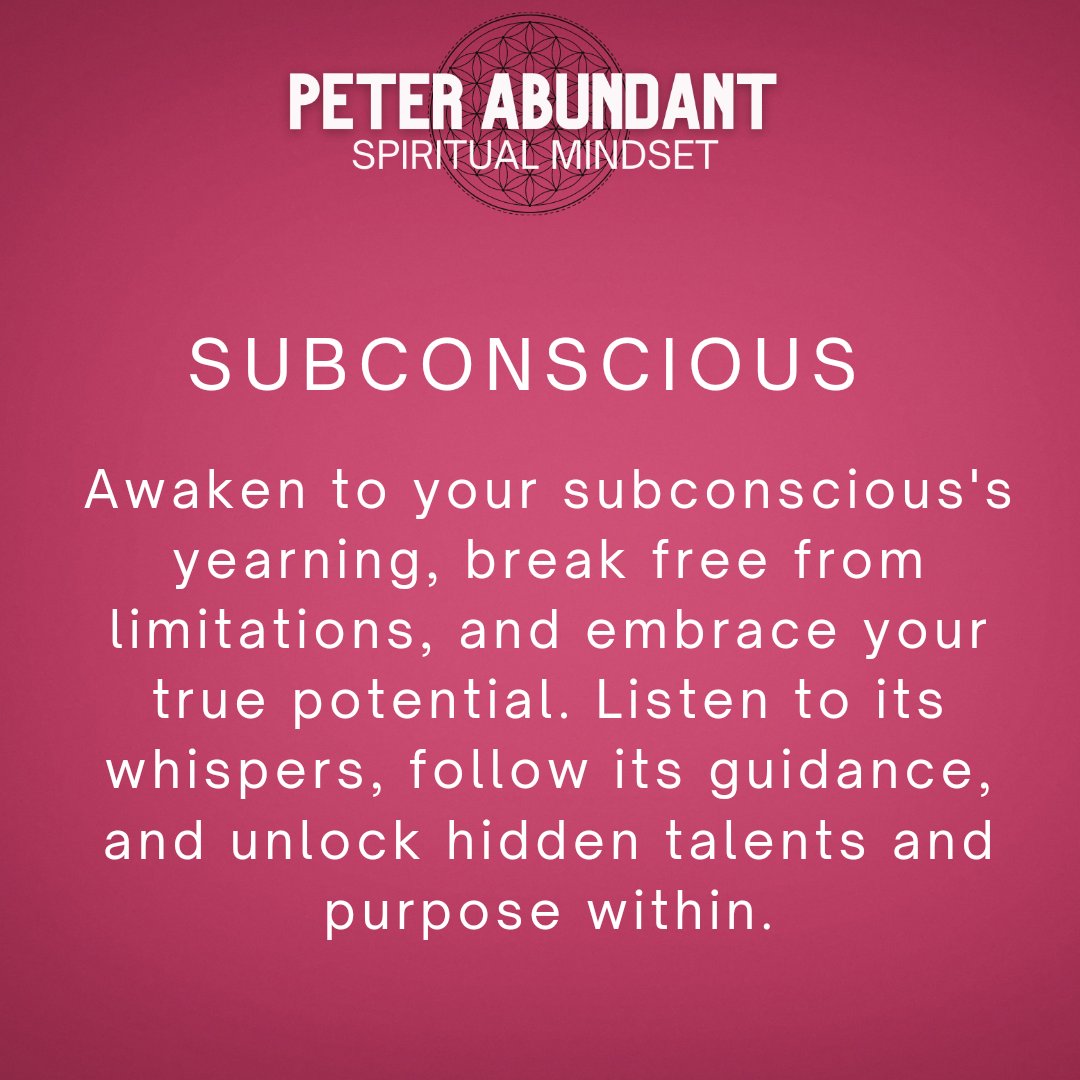Awaken to your subconscious's yearning, break free from limitations, and embrace your true potential. Listen to its whispers, follow its guidance, and unlock hidden talents and purpose within. #SubconsciousAwakening #EmbracePotential #UnlockPurpose