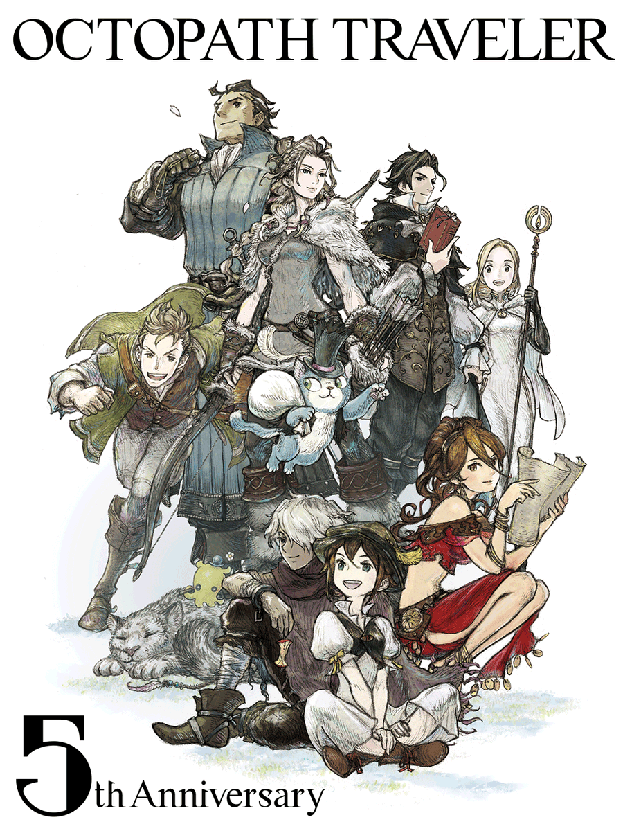 A beautiful new artwork to celebrate Octopath Traveler's 5th