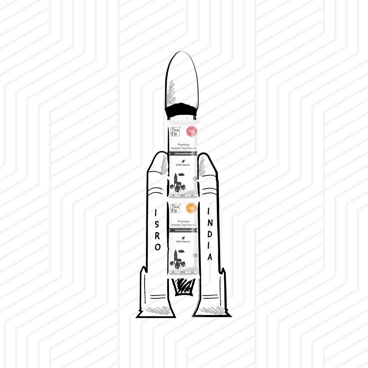 drinkteafit's tweet photo. Tea-riffic launch of #Chandrayaan3 - our collective hearts swell with pride and joy. 
Congratulations to the scientists at @isro 

It’s a special special day today 

#Chandrayaan3Launch #isro https://t.co/Fd9oHd7hbF