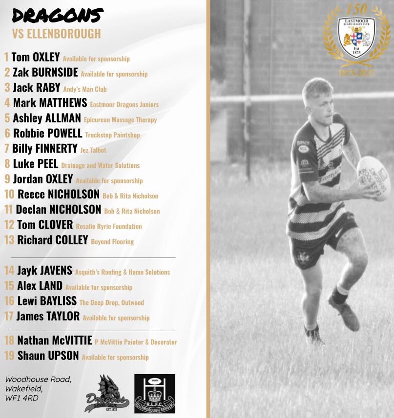 Our 19 man squad for tomorrows <a href="/OfficialNCL/">National Conference League - RL</a> game against <a href="/ElbraRangers/">Elbra Rangers ARLFC</a> ⚫️⚪️🟡
<a href="/DaveParkinsonRL/">Dave Parkinson (Thoughts are my own)</a> <a href="/TonyHarber/">PCEXP_Tony</a>