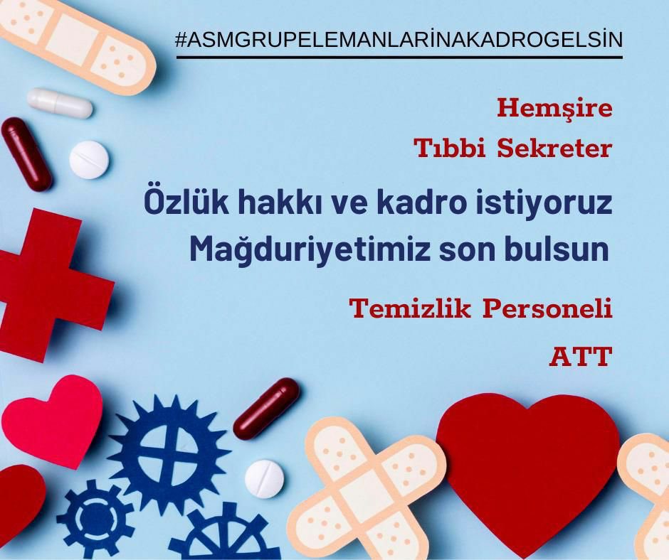 <a href="/drfahrettinkoca/">Dr. Fahrettin Koca</a> Sağlık onurunun mücadelesi hakkıyla verildi demek için;
Her geçen gün çok daha gür bir sesle #AsmGrupElemanınaKadro diyoruz.
<a href="/RTErdogan/">Recep Tayyip Erdoğan</a> <a href="/_cevdetyilmaz/">Cevdet Yılmaz</a> <a href="/memetsimsek/">Mehmet Simsek</a> <a href="/drfahrettinkoca/">Dr. Fahrettin Koca</a> <a href="/isikhanvedat/">Prof. Dr. Vedat Işıkhan</a> <a href="/dbdevletbahceli/">Devlet Bahçeli</a> @ErbakanFatih <a href="/Mustafa_Destici/">Mustafa Destici</a>