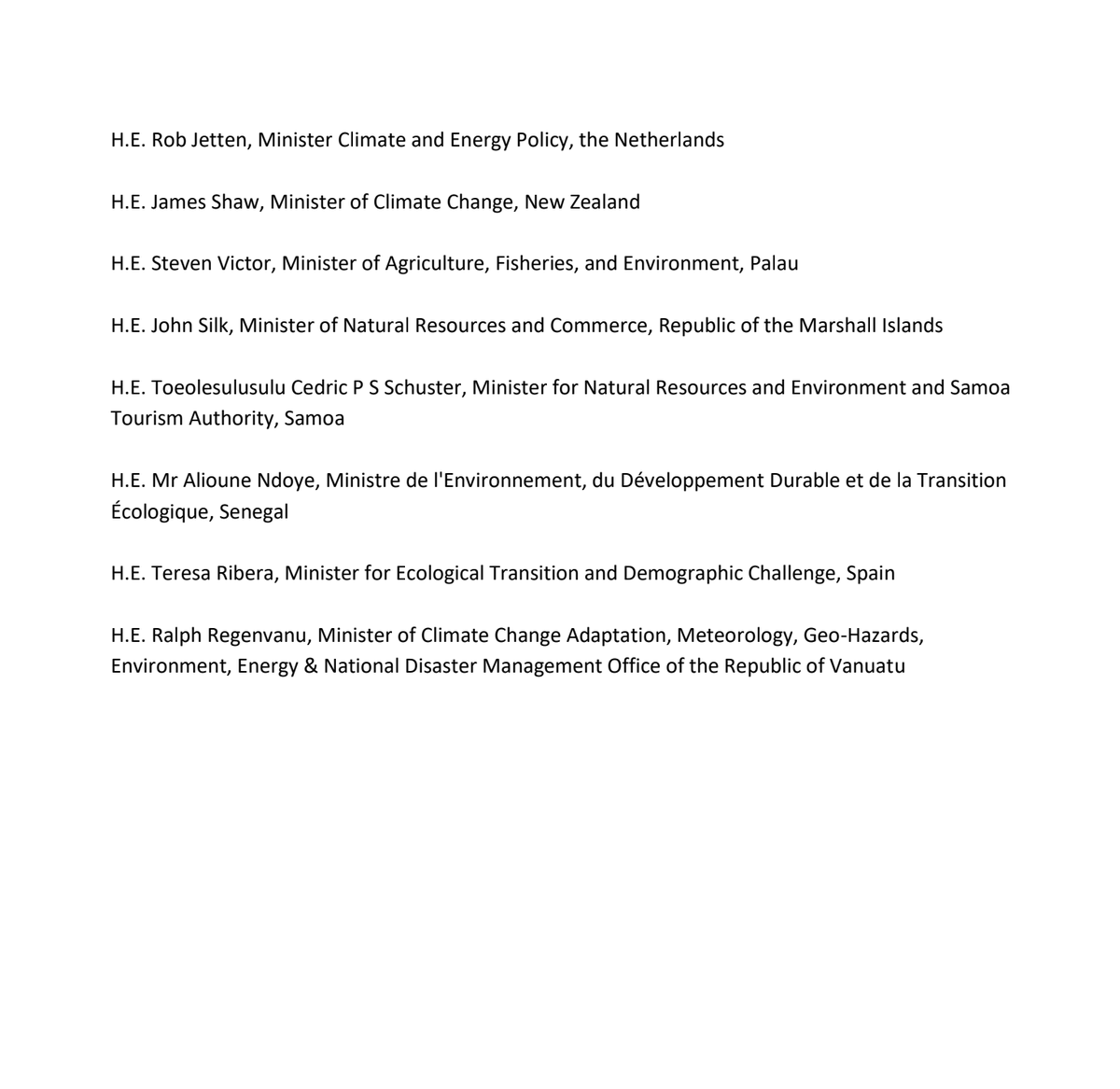 LeoHickman's tweet photo. ++BREAKING++

18 ministers from the "High Ambition Coalition" group of nations have issued a letter calling for "an urgent phase out from fossil fuels"... 

"We must peak GHG
emissions by 2025 at the latest and reduce them by 43% by 2030 compared to 2019 levels"

#COP28 https://t.co/8lZ3wrjKZq
