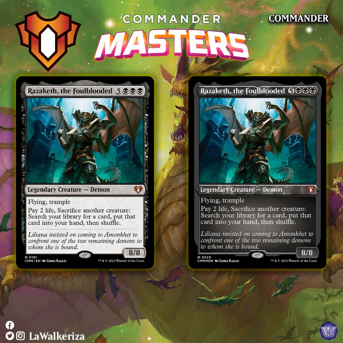 LWalkeriza's tweet photo. #LaWalkeriza
#MTGHispano #MTGCMaster #MTGspoilers #MTG #MagicTheGathering #mtgcommunity
#MTGcommander #Avacyn #Razaketh https://t.co/fW58M2p0jA