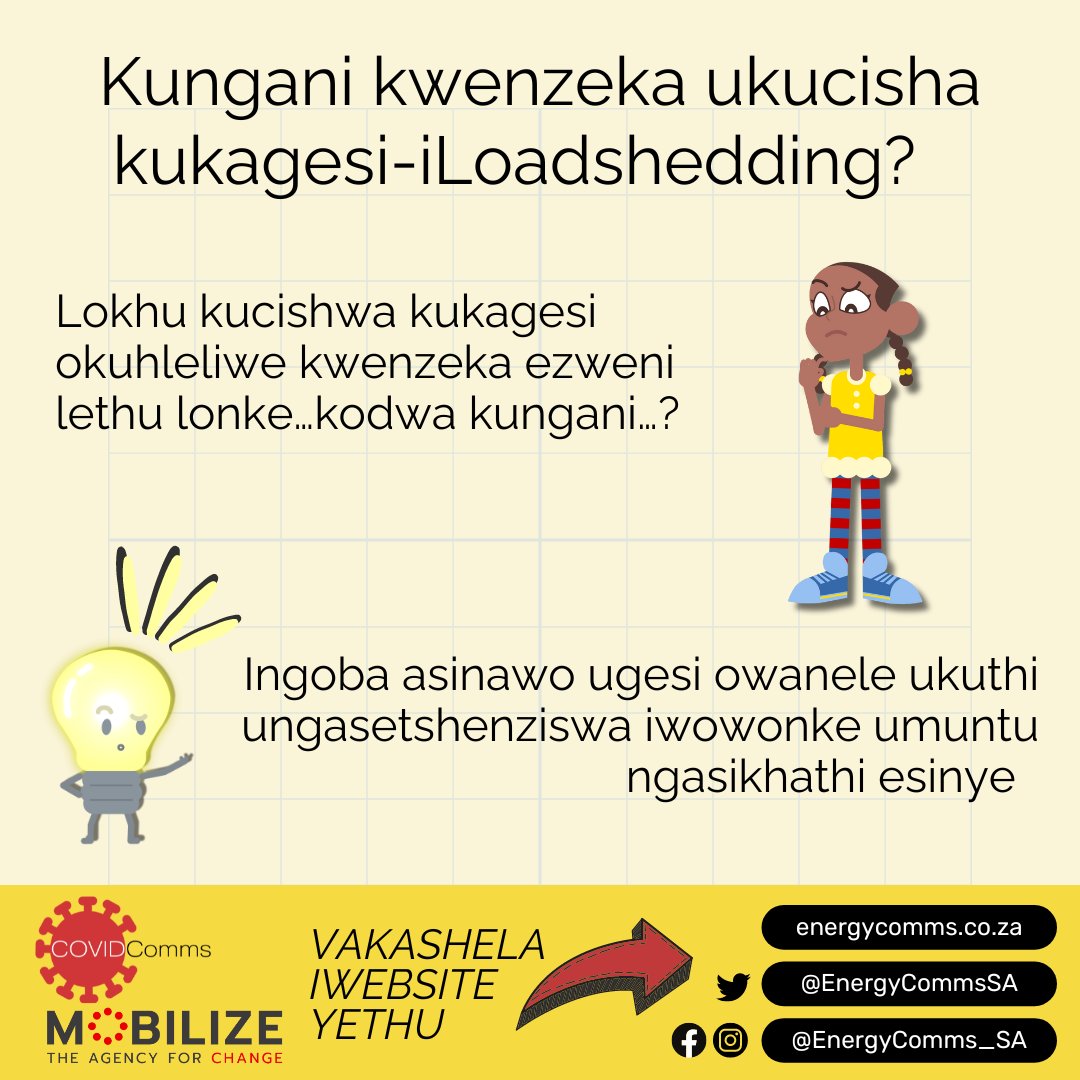 Kungani kucishwa kubuye kubuyiswe ugesi i-Loadshedding?  

Lokhu kunqanyulwa okuhleliwe kwamandla kagesi akunamqondo ophusile.

Ungakhathazekisiyakuqonda ukukhungatheka kwakho futhi  silapha ukuze sikunike umhlahlandlela wolwazi ngenkinga yamandla kagesi esibhekene nayo