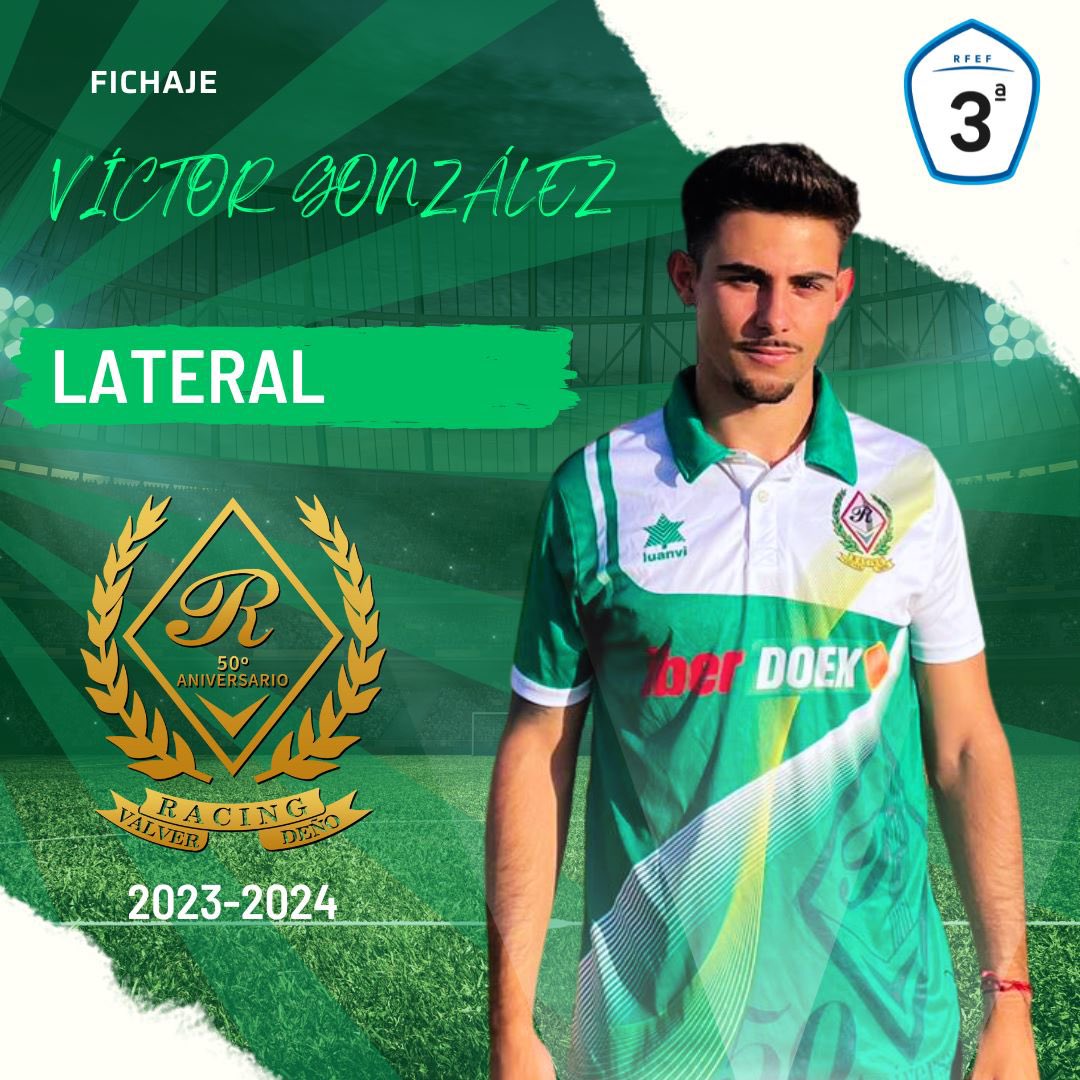 ‼️ 𝐅𝐈𝐂𝐇𝐀𝐉𝐄 ‼️ 

Os presentamos a nuestro nuevo jugador <a href="/Vctorgonzalezz1/">Víctor González Corchado</a>  jugador polivalente en ambas bandas y que llega procedente del CD Don Alvaro. 

Bienvenido a tu nueva casa 🏠 este año será muy bonito ⚡️⚽️

#VolvimosParaQuedarnos
#VamosRacing