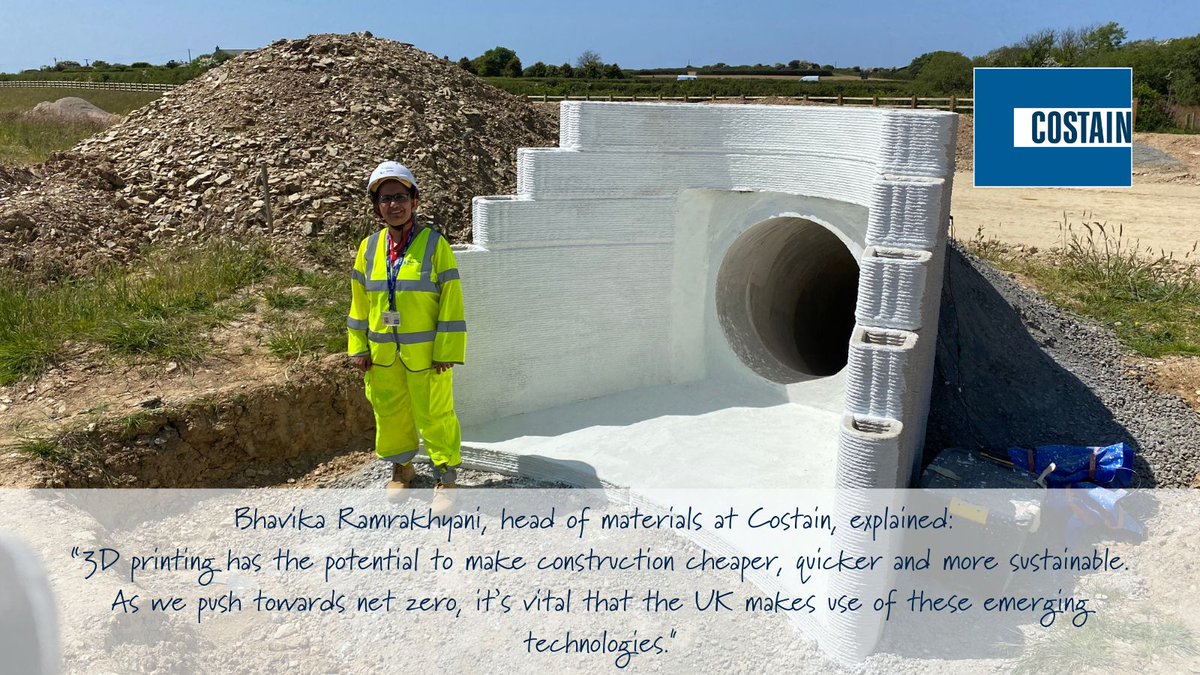 With our friends <a href="/versarien/">Versarien® plc</a> we’ve just pioneered the use of 3D printing on a UK roads project for the first time – a 3D printed ‘headwall’, which is used to support a wildlife corridor on @NationalHWays A30 Chiverton to Carland scheme. Read more bit.ly/3NURJvl
