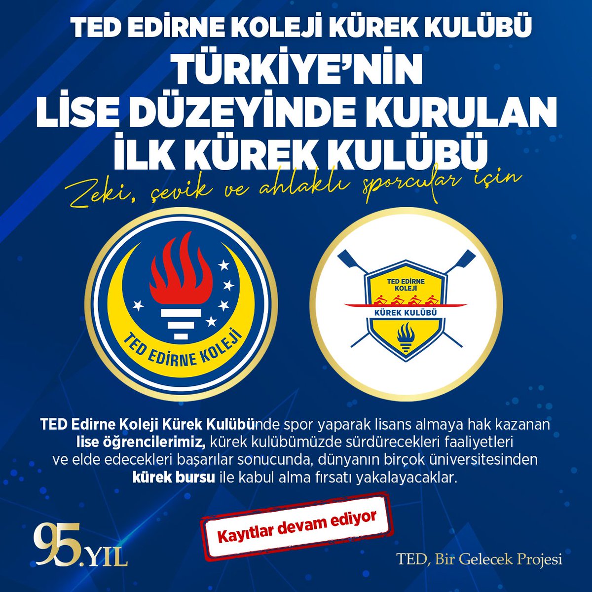 tededirnekoleji's tweet photo. Türkiye'nin lise düzeyinde kurulan ilk kürek kulübü unvanı taşıyan #TEDEdirneKoleji Kürek Kulübünde spor yaparak lisans almaya hak kazanan lise öğrencilerimiz, kürek kulübümüzde sürdürecekleri faaliyetleri ve elde edecekleri başarılar sonucunda, dünyanın birçok üniversitesinden kürek bursu ile kabul alma fırsatı yakalayacaklar.