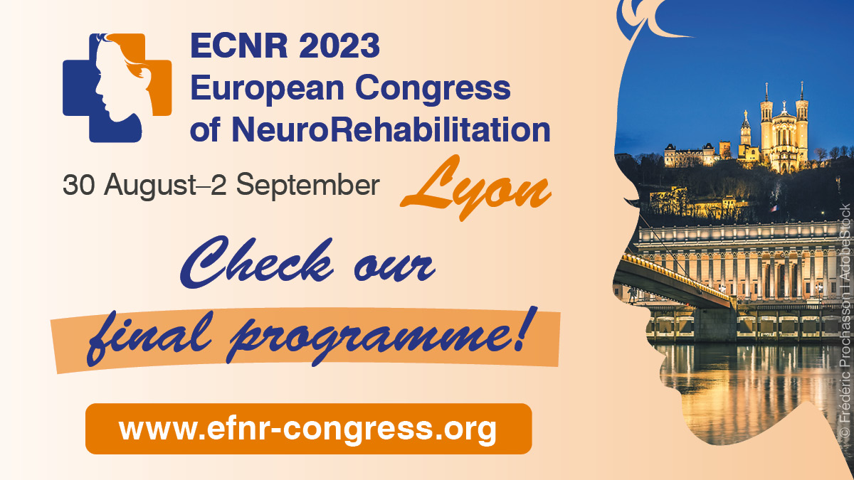 🎉We are thrilled to announce that our final programme has been published. Take a look and discover what awaits you on-site in Lyon or digitally. ➡️ Follow the link to get to the programme: efnr-congress.org/programme/scie… #EFNR #ECNR2023 #neurorehab #neurology #rehabilitation #visitlyon
