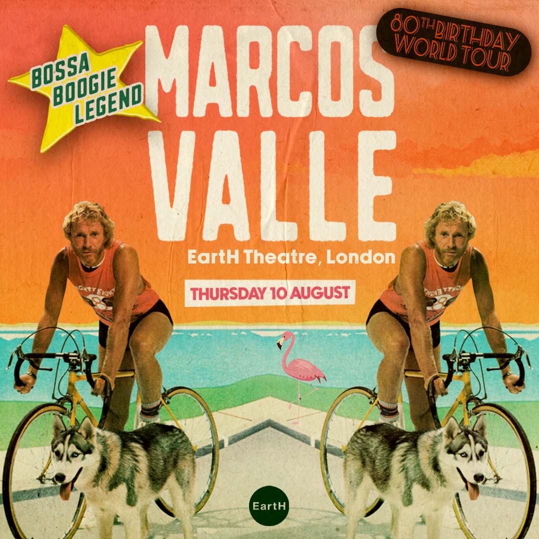 Londoners! Don't even think about missing @MarcosKValle's 80th birthday party at @earthackney next month 🪩 Marcos will be performing a career spanning set from his bottomless pit of hits and back catalogue bangers 🕺💃 Tickets selling fast 🚴🚴‍♀️ dice.fm/event/lbmax-ma…