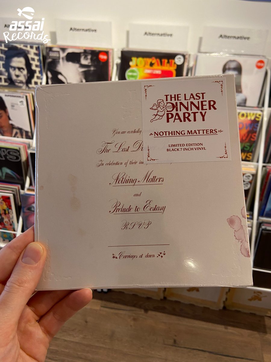 Assai_UK's tweet image. * THE LAST DINNER PARTY SINGLE! *

We've got The @lastdinnerparty #NothingMatters 7" single in store now!

Sold out online, so last copies at the shop!

This feels like when we had the #ChaiseLounge 7" in a few years back. One of those singles you don't want to miss!

Be Quick!