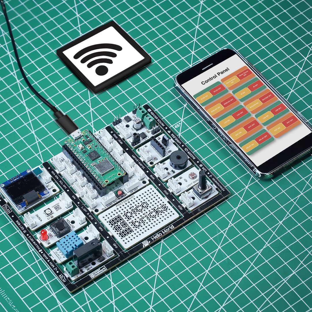 picobricks's tweet photo. Raspberry Pi Pico W has a built-in WIFI module that allows you to make creative IoT projects with your PicoBricks. You can also remotely manage PicoBricks' modules with your cell phone!

Visit our community page for the project: https://t.co/JYgKeCGjAV https://t.co/RtdwGQ4NJP