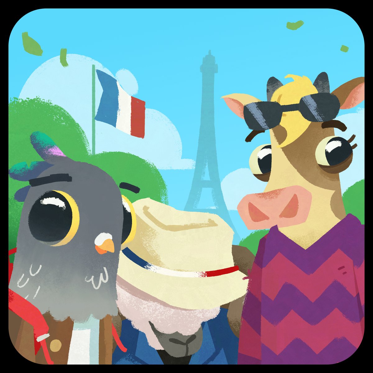 Bonjour🇫🇷
Finley, Karl, and Mia are visiting Paris to celebrate the
release of our new Fall of Porcupine Patch that adds
French to the available languages 🧡🍂
You may now play Fall of Porcupine in French on PC,
Playstation, Xbox, and Nintendo Switch.
#fallofporcupine #indiedev
