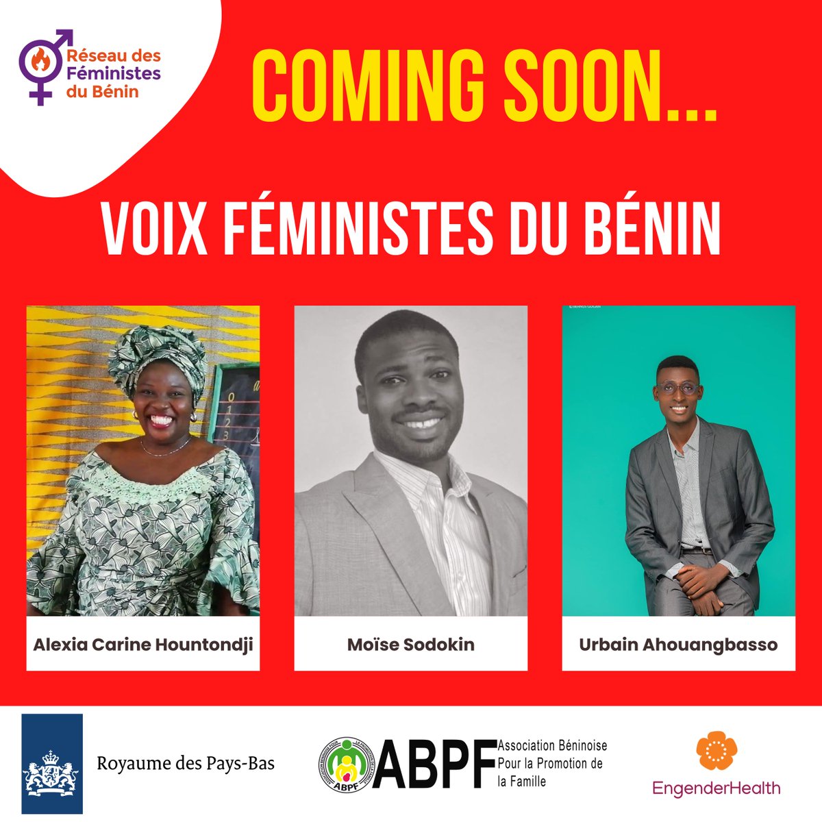 🗣️🗣️Rejoignez-nous pour amplifier les Voix Féministes du Bénin 

Le Réseau des Féministes du Bénin <a href="/bjFeministes/">Réseau des Féministes du Bénin</a> lance la première édition de sa campagne « Voix Féministes du Bénin » 🔥

Découvrez les incroyables féministes au cœur de la campagne 👇🏿

#VoixFéministesduBénin ⤵️