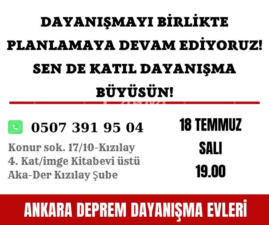 Ankara Deprem Dayanışma Evleri tweet media