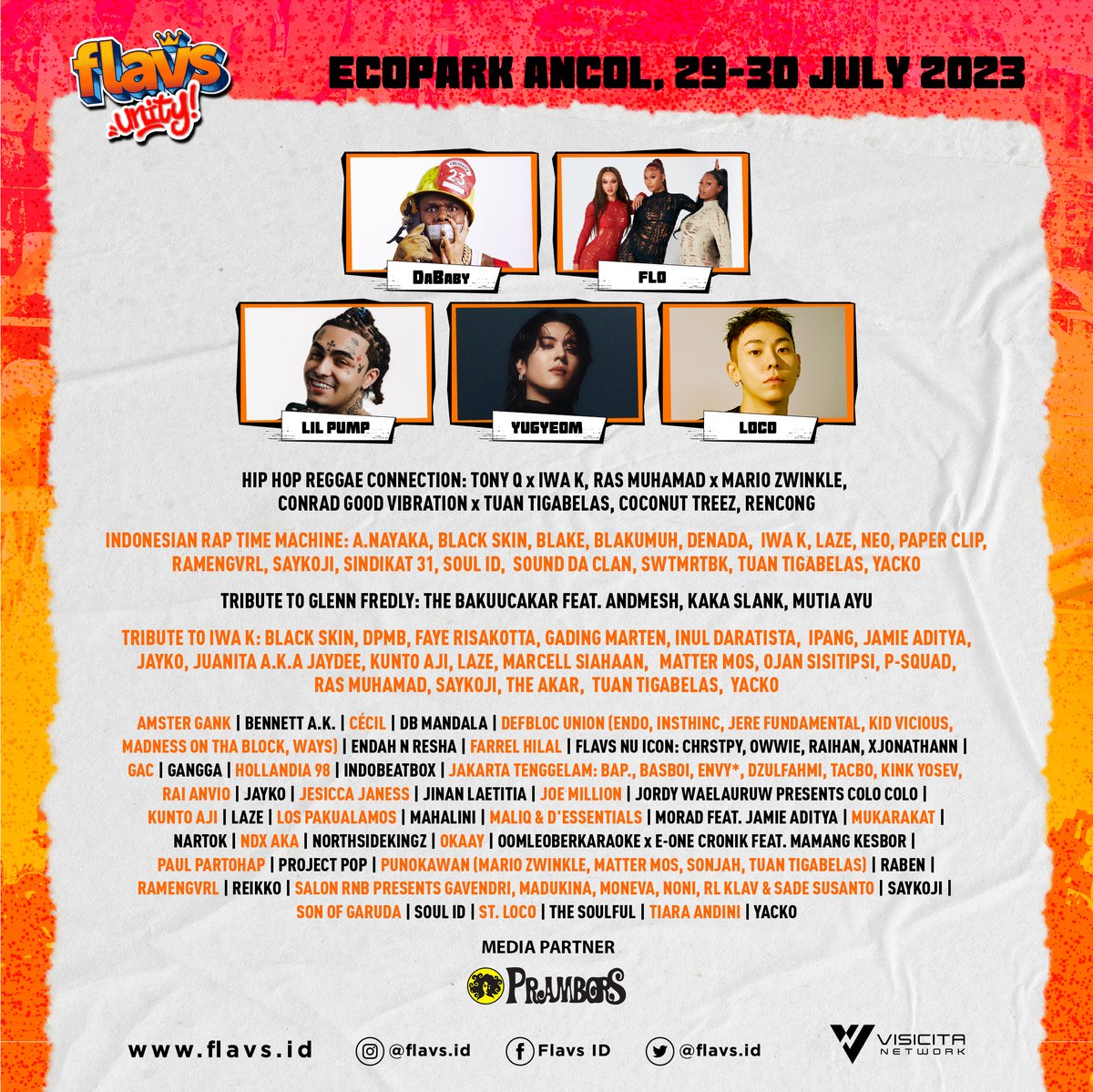 Prambors's tweet photo. #FLAVS Unity is coming! Catat tempat & tanggalnya; 29-30 Juli 2023 di Ecopark Ancol! Yuk, kita seru-seruan bareng para musisi hip-hop, soul dan r&b nasional & mancanegara! See you at #FLAVSUnity! https://t.co/lj1iTorB84