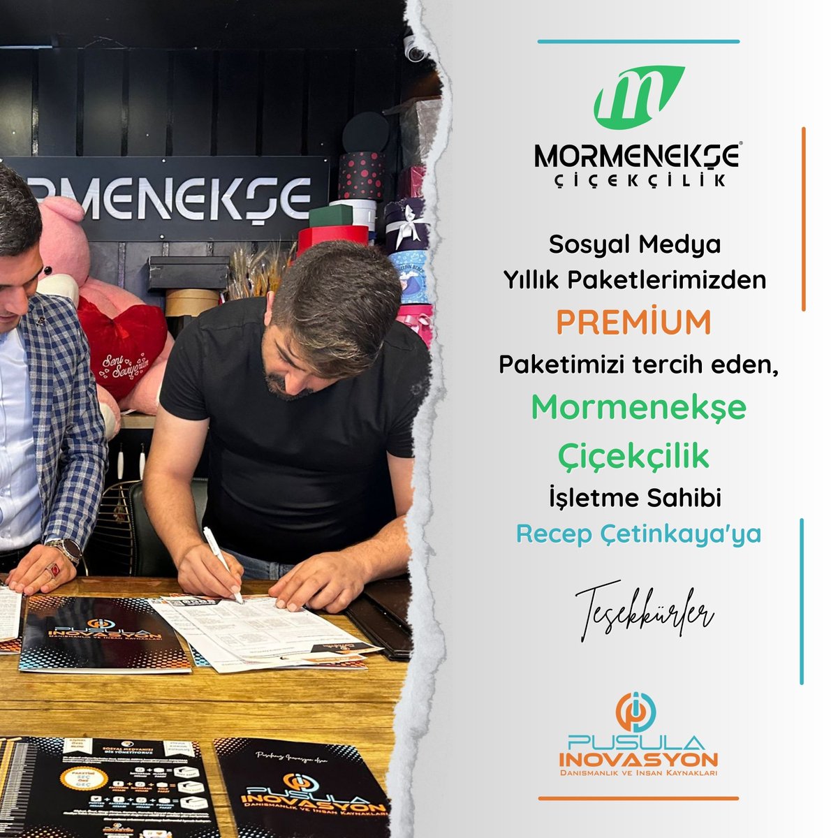 pusuladik's tweet photo. 🧭 Pusula  İnovasyon 💠Mormenekşe Çiçekçilik

📌 Sosyal Medya Yıllık Paketlerimizden 🎁PREMİUM® Paketimizi  tercih eden, Mormenekşe Çiçekçilik İşletme Sahibi Recep Çetinkaya'ya teşekkürler.

#Pusulaİnovasyon #PiDünyası #PiDijitalMedya #Pusuladik #Paket #SosyalMedya #PremiumPaket https://t.co/ka2xvhPGYQ