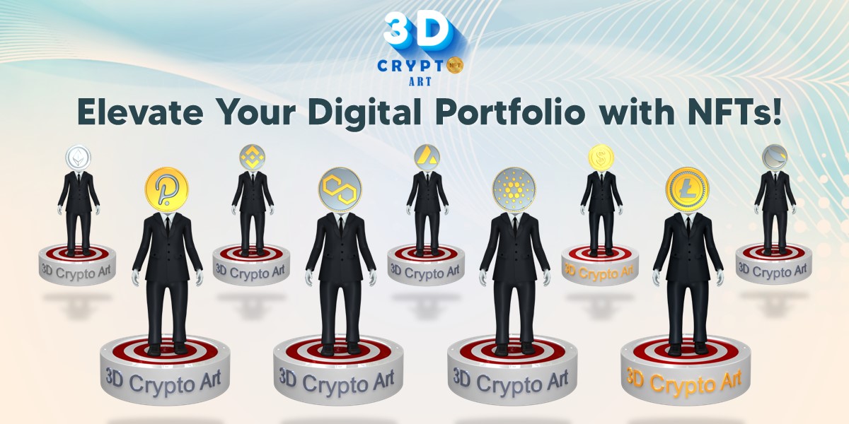 Enter the Crypto World: 20 Unique NFTs featuring a suited man on a platform with cryptocurrency heads! Which crypto head speaks to you?

To learn more about NFTs, connect with us on Discord! 👉🏾 bit.ly/3NAaqmj

#CryptoArt #NFTCollectibles #3dcryptoman