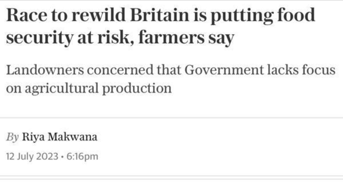 Another pack of serial lies. Balance ? perhaps 50,000 acres of Britain is heading down a wilding route while 23 million acres is farmed. Not much of a balance. Around a 5th of the total just can't produce much and is held in failing commercial thrall only by subsidies.