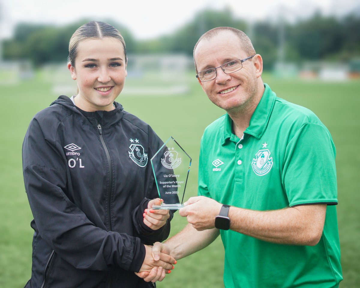 Lia O'Leary was presented with her Player of the Month Award for June at Roadstone this week 🏆 It's back-to-back awards for the young star who's had an impressive start to her Rovers career ☘️ Congratulations, Lia 👏 🤝 In partnership with @SkechersIE #POTM