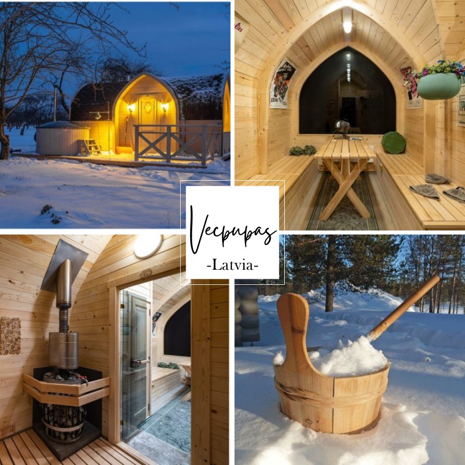 Latvian winters are epic!❄️🇱🇻 Not many things will be as relaxing &amp; invigorating as spending time in the wood-fired traditional sauna😌 There are 5 ski areas within 20mins drive of Vecpupas...so you'll be able to unwind in style🤗#latvia  #sauna #skiing #snowboarding