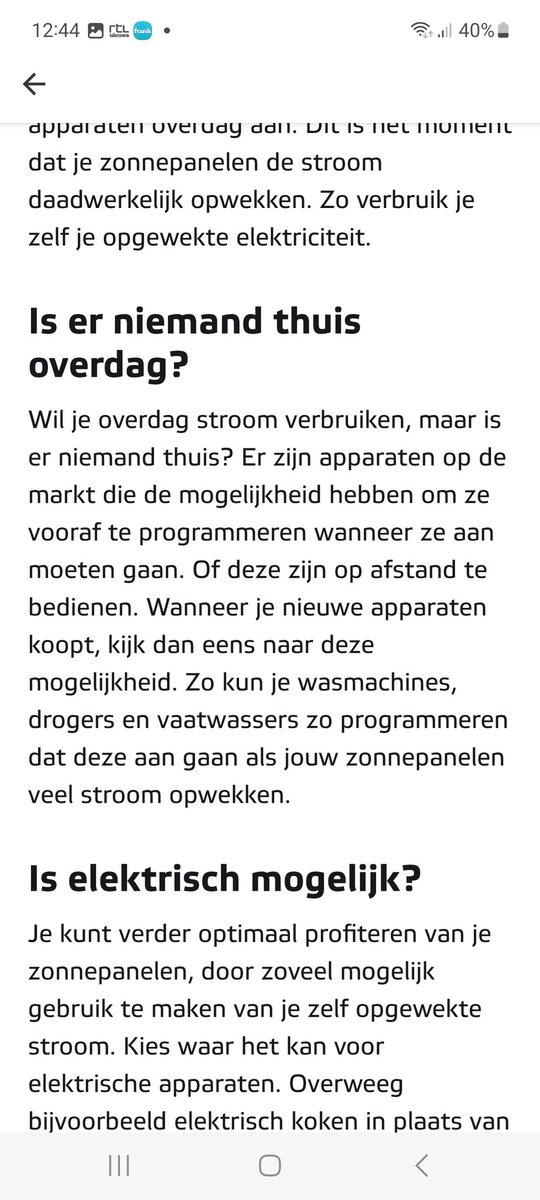 lpdeschepper's tweet photo. @Eneco in de app wordt de tip gegeven om bij zonnepanelen overdag als niemand thuis o.a. de droger aan te zetten (met een timer). Slecht advies voor een droger i.v.m. brandgevaar! https://t.co/BKKPLGXMTz