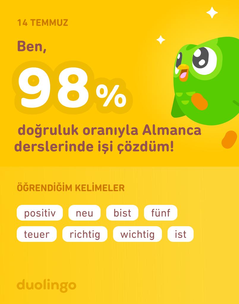 cherenorel17's tweet photo. Duolingo'da Almanca öğreniyorum! Duolingo hem etkili hem eğlenceli hem de ücretsiz. https://t.co/6OWrdUUxbZ