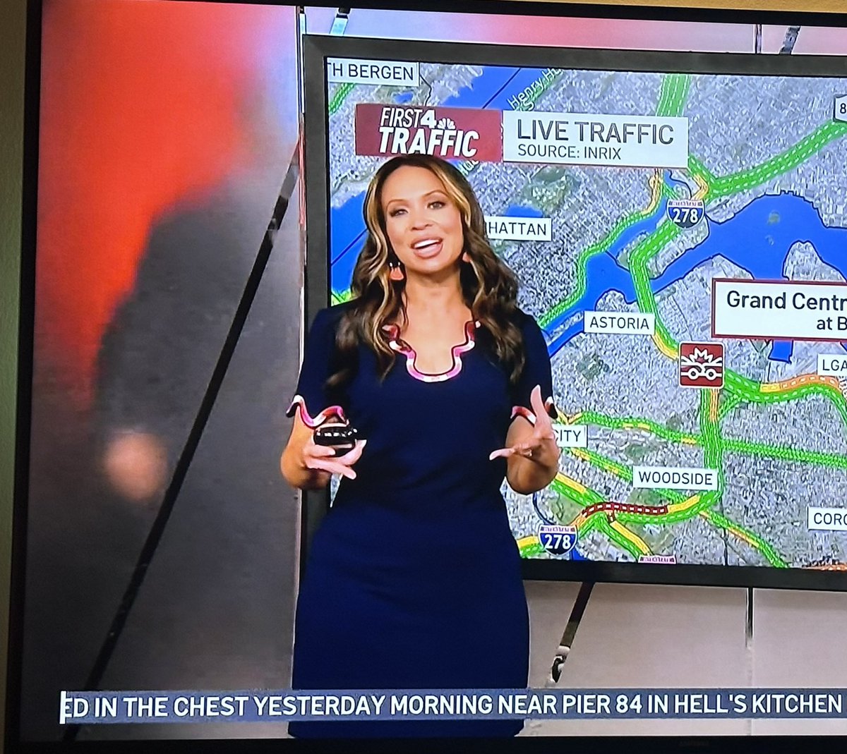 JavierAmor's tweet photo. @NBCNewYork we need to address the wanderer behind the partition during the @AdelleCaballero segments. This isn’t a game of hide and seek – it’s downright distracting and disrespectful. And, if it’s @DavePriceTV , he should know better. 🤯 https://t.co/uVCf3hymWz