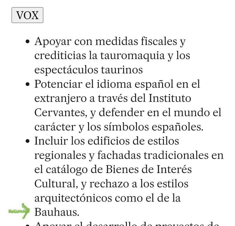 ekain_arq's tweet photo. Imagen 1: programa electoral de VOX. 
Imagen 2: Der Schlag gegen das Bauhaus (el golpe contra la Bauhaus), Iwao Yamawaki (estudiante de la Bauhaus, 1932, Escuela clausurada por los nazis un año después). 

Que nadie nos condene a repetir la historia https://t.co/nEQjAXPu07