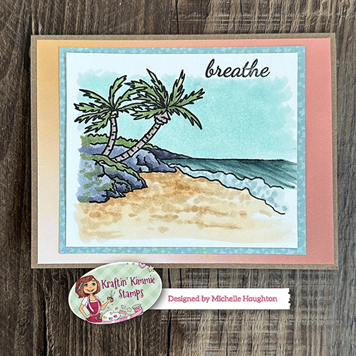 scrapweaver's tweet image. Hello hello, sorry it has been so long. I am hoping to get posting more in the weeks to come! I am joining @KraftinKimmie to share this month&apos;s release peeks. Today is day 3 and the image is Barefoot Beach. I did a little Copic work on watercolor paper. For more information head
