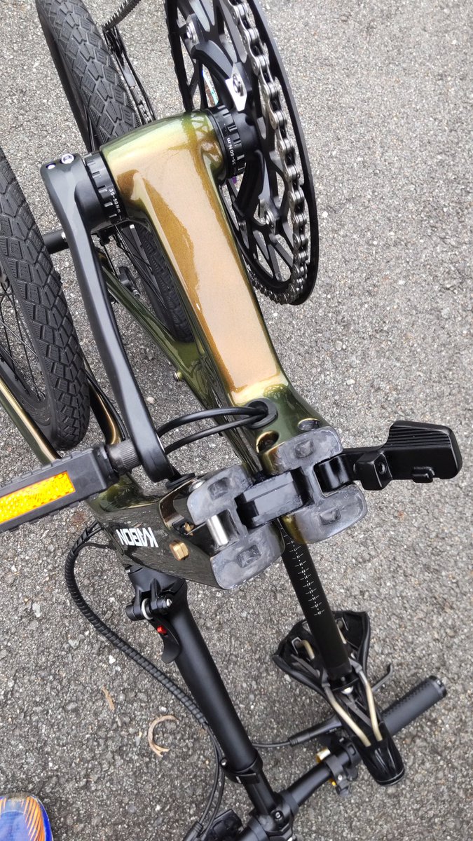 inumaru728's tweet photo. #他人と被らない自転車 
#KABON
#amazon
#折りたたみ自転車
ﾛﾝｸﾞﾗｲﾄﾞはイケそう。

中華ﾌﾞﾗﾝﾄﾞだけど思った以上にイイね。
ﾌﾞﾚｰｷは安心のSHIMANO・MT200。
塗装も綺麗な仕上がり。
ﾎﾞﾄﾙｹｰｼﾞ取付けﾎﾞﾙﾄが無いのは少しﾏｲﾅｽ。 https://t.co/BCrmNwXsMG