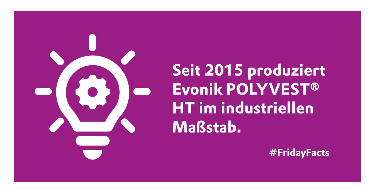 Evonik_DE's tweet photo. Vor 15 Jahren hatte #Evonik die Idee #POLYVEST® HT herzustellen. Sie werden in Kleb- und Dichtstoffen eingesetzt und gelten aufgrund ihrer Mikrostruktur als hochreaktive und vernetzende Bindemittel. https://t.co/fwOT6lMKVM #FridayFacts https://t.co/3BmTMjeZkI