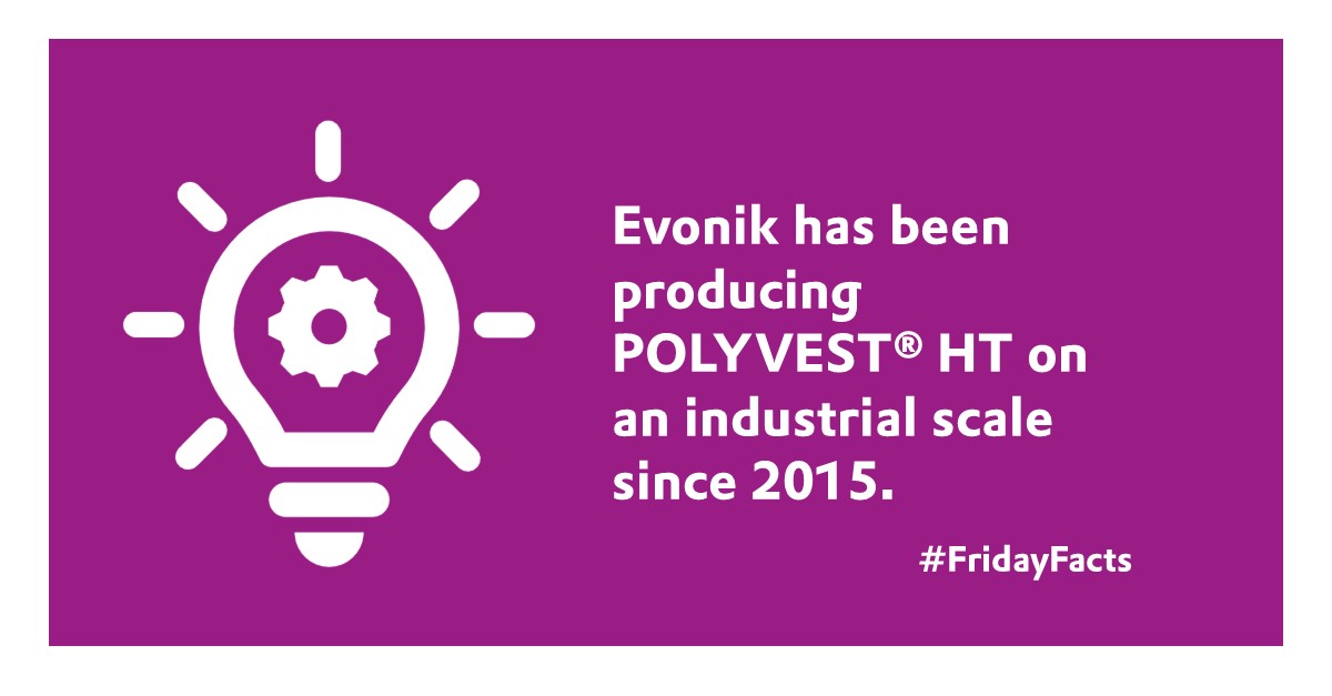 Evonik's tweet photo. 15 years ago, #Evonik came up with the idea of producing #POLYVEST® HT. They are used in adhesives and sealants and are highly reactive and cross-linking binder because of their microstructure. https://t.co/pGQL3nl7oU #FridayFacts https://t.co/mrbMxAbyX5