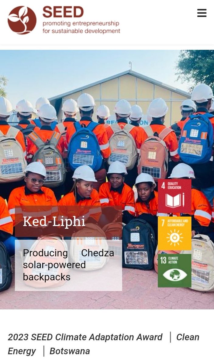 🌟✨ We're ecstatic to announce that <a href="/KedLiphiBw/">KED-LIPHIBW</a> has been honored with the esteemed 2023 SEED Climate Adaptation Award Runner-up! 🏆🎉 .
CLICK ON THE LINK BELOW TO READ MORE ON OUR STORY: seed.uno/enterprise-pro…
#KedLiphiBw #EmpoweringCommunities #SEEDClimateAdaptationAward