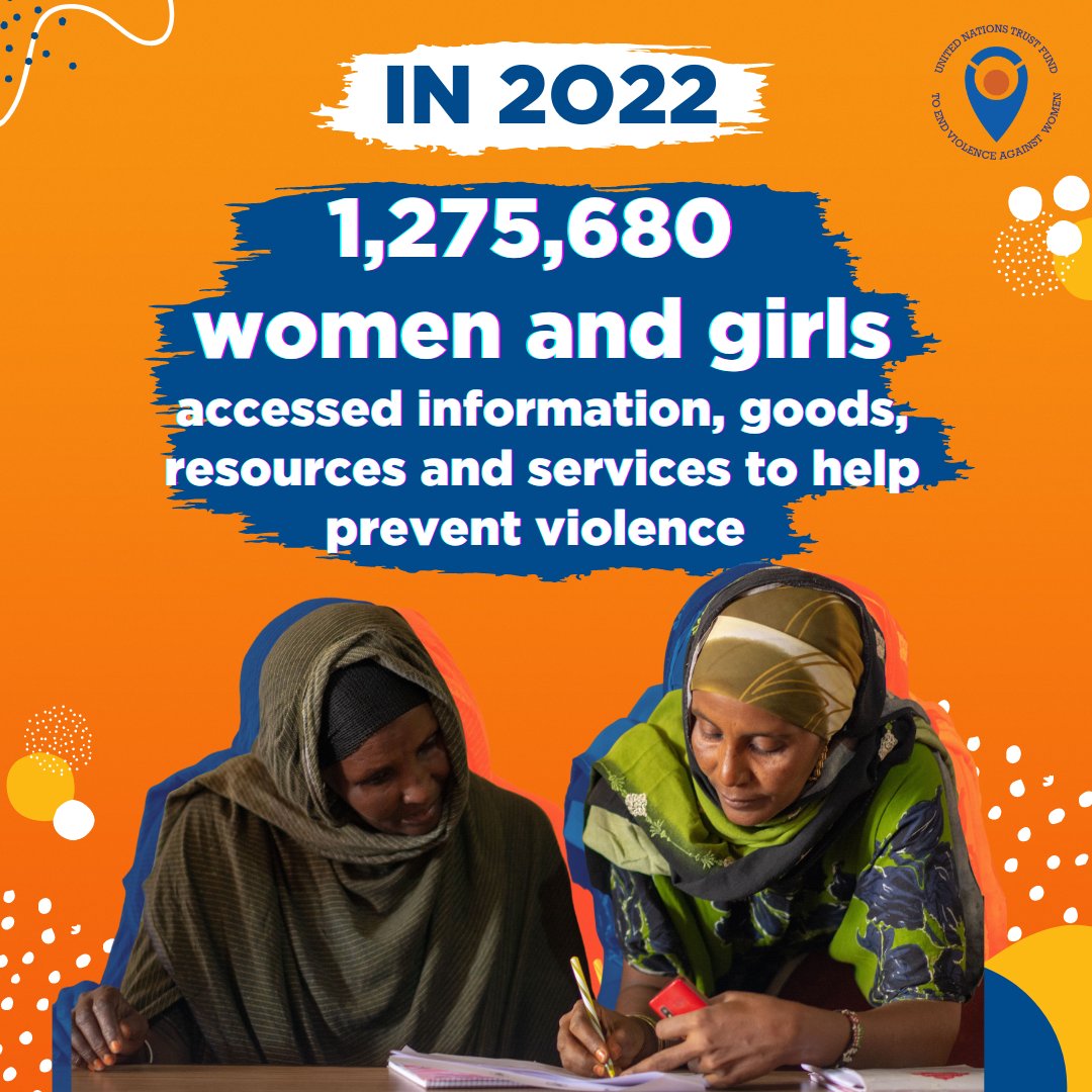 UNTrustFundEVAW's tweet photo. ✅ Awareness-raising activities
✅ Online campaigns
✅ Community mobilization
✅ Engaging men &amp; boys

In 2022, UNTF grantees used various empowering strategies to prevent #VAWG and ensure women &amp; girls can live free from #VAWG. #UNTFAR2022

More: https://t.co/vzrVi2BPz1 https://t.co/O10iMZGi7d