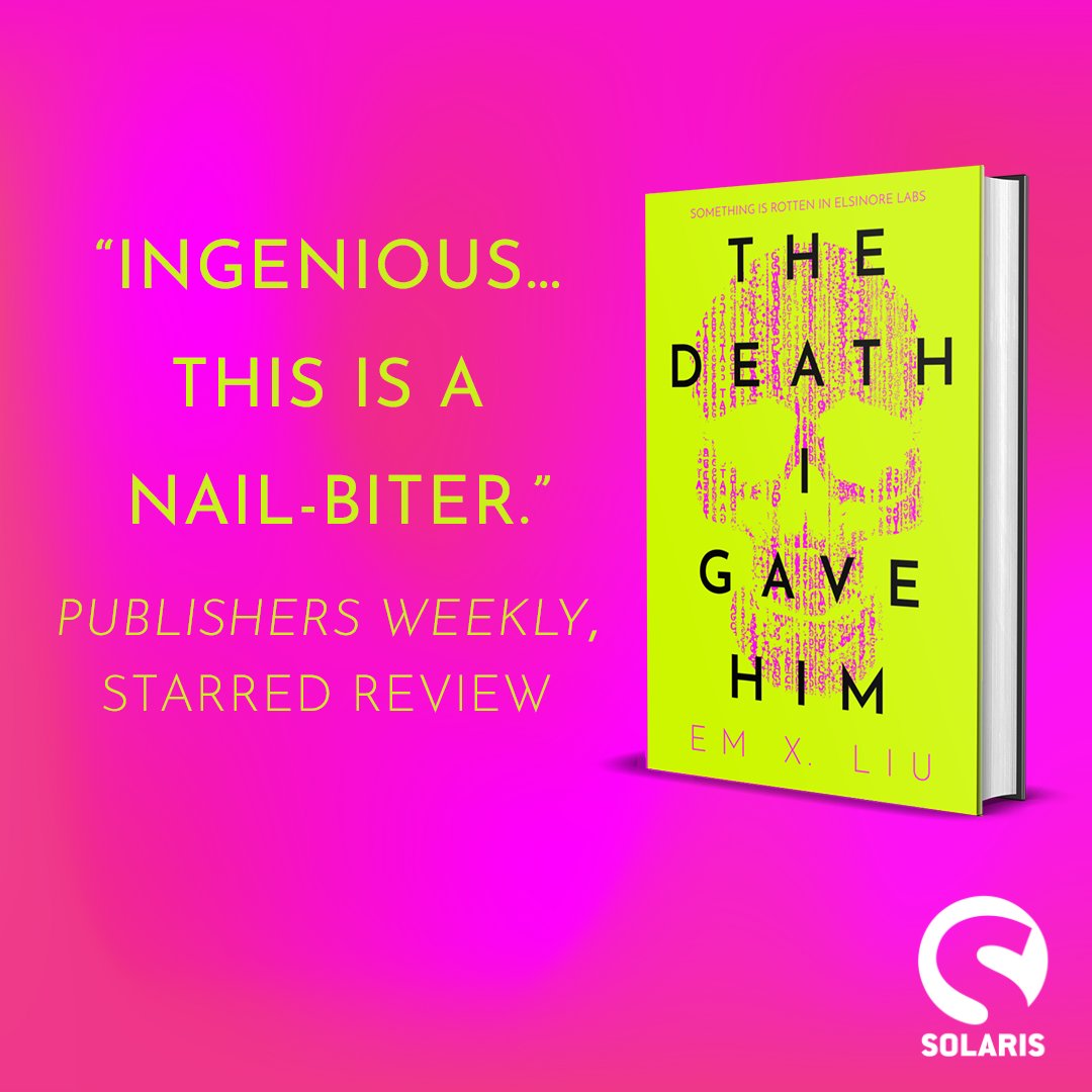 We're loving the love for <a href="/emdashliu/">em x. liu | 刘雯雯☁️</a>'s debut novel, THE DEATH I GAVE HIM: now with a starred review in Publishers Weekly! 

'A queer scifi retelling of Hamlet as a locked-room thriller'

Read the full review here: bit.ly/44o3rpk
Preorder the book: bit.ly/3zVU8iT