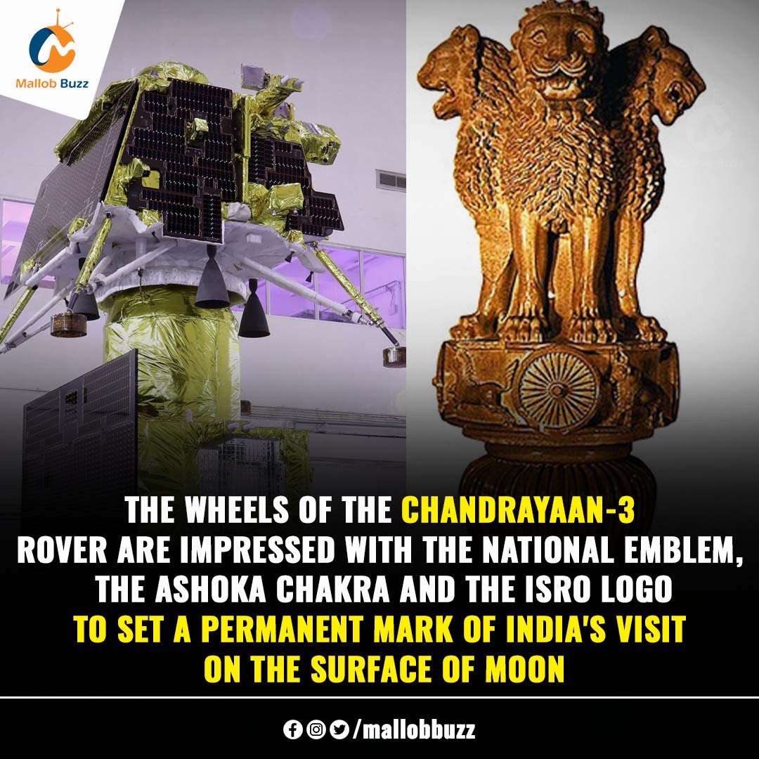 mallobmedia's tweet photo. India is set to make it's mark on the moon 🚀🇮🇳

#india #Chandrayaan3 #ISRO #Sriharikota #India #Chandrayaan #isrosatellite #Isrolaunch #ISROteam #mallobcompany #mallob #mallobbuzz #LVM3 #LVM3M4 #AshokaChakra #isrologo #moon #nationalemblem https://t.co/rgDqnJfwQk