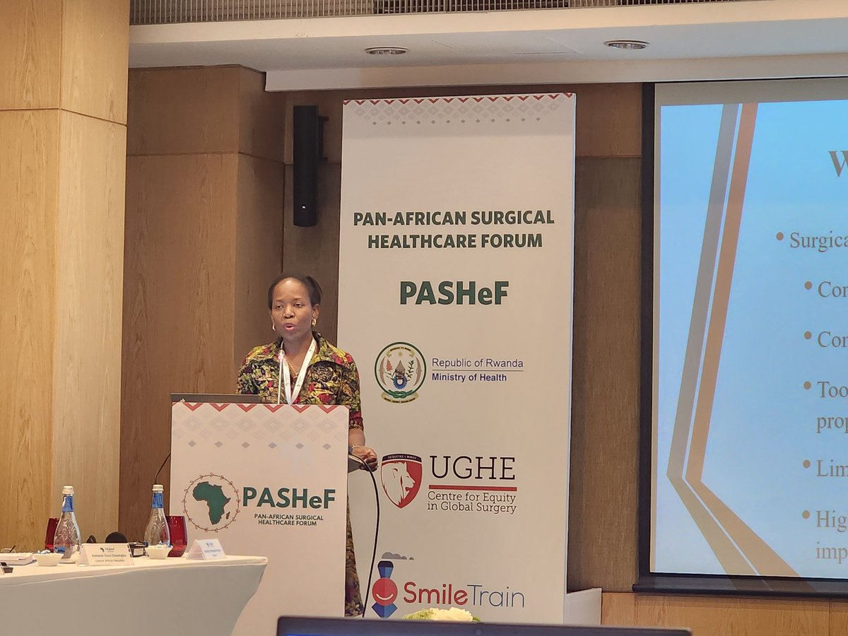 Dr Justina Seyi-Olajide from Nigeria speaking about the importance and need for Advocacy in Global Surgery #PASHeF #Kigali #Rwanda @SmileTrainAfric @ughe_org