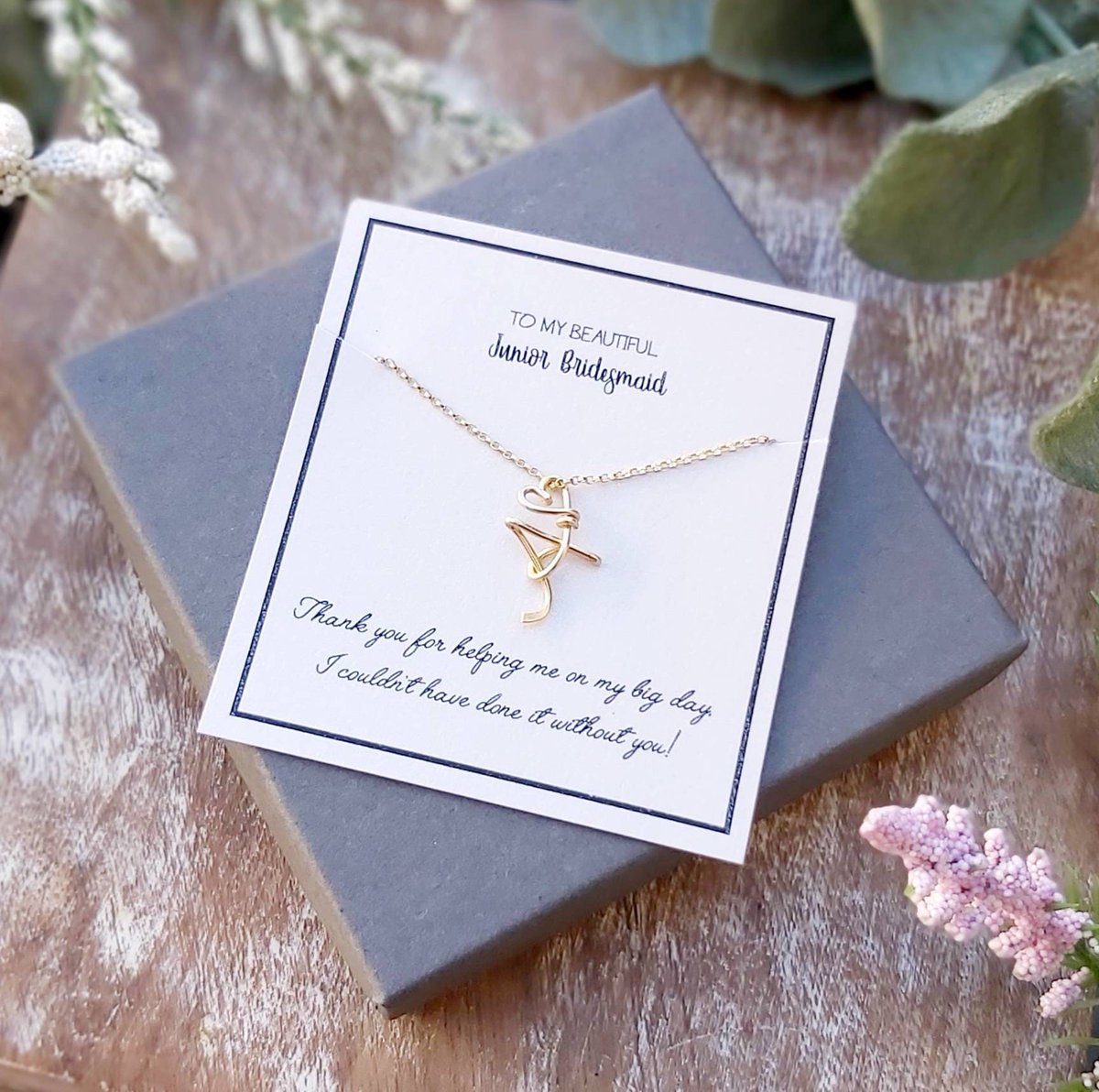 therockwrapper's tweet photo. Junior Bridesmaid Gift, Personalized Initial Necklace with Thank You Card 

Only $19.95 

#InitialNecklace #JrBridesmaidGift https://t.co/pjAA3TkYrq
