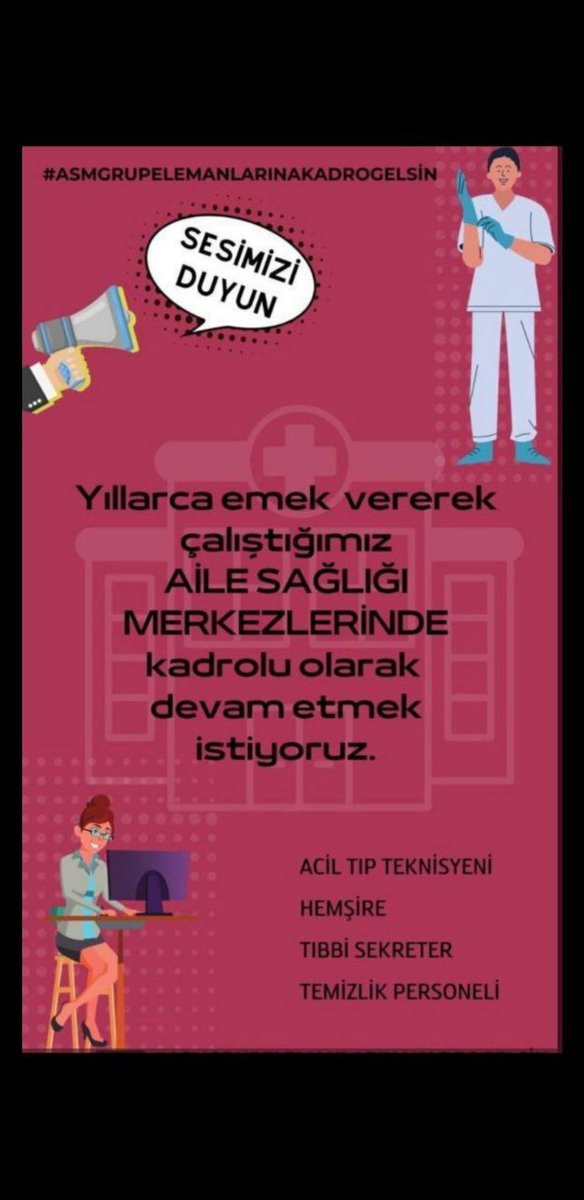Sağlıkçı değilsek pandemi de işimiz neydi? #AsmGrupElemanınaKadro 
<a href="/RTErdogan/">Recep Tayyip Erdoğan</a> <a href="/_cevdetyilmaz/">Cevdet Yılmaz</a> <a href="/memetsimsek/">Mehmet Simsek</a> <a href="/drfahrettinkoca/">Dr. Fahrettin Koca</a> <a href="/isikhanvedat/">Prof. Dr. Vedat Işıkhan</a> <a href="/dbdevletbahceli/">Devlet Bahçeli</a> <a href="/ErbakanFatih/">Dr. Fatih Erbakan</a> <a href="/Mustafa_Destici/">Mustafa Destici</a>