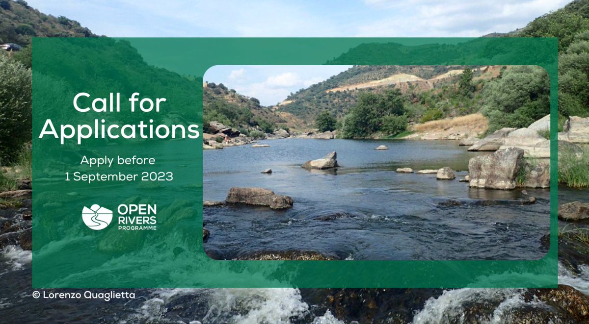 The European Open Rivers Programme -openrivers.eu/- has launched another call for applications across all grant categories. The application period opened on 7th July 2023, with a submission deadline of 1 September 2023. All info on the website👆! Please share and apply!