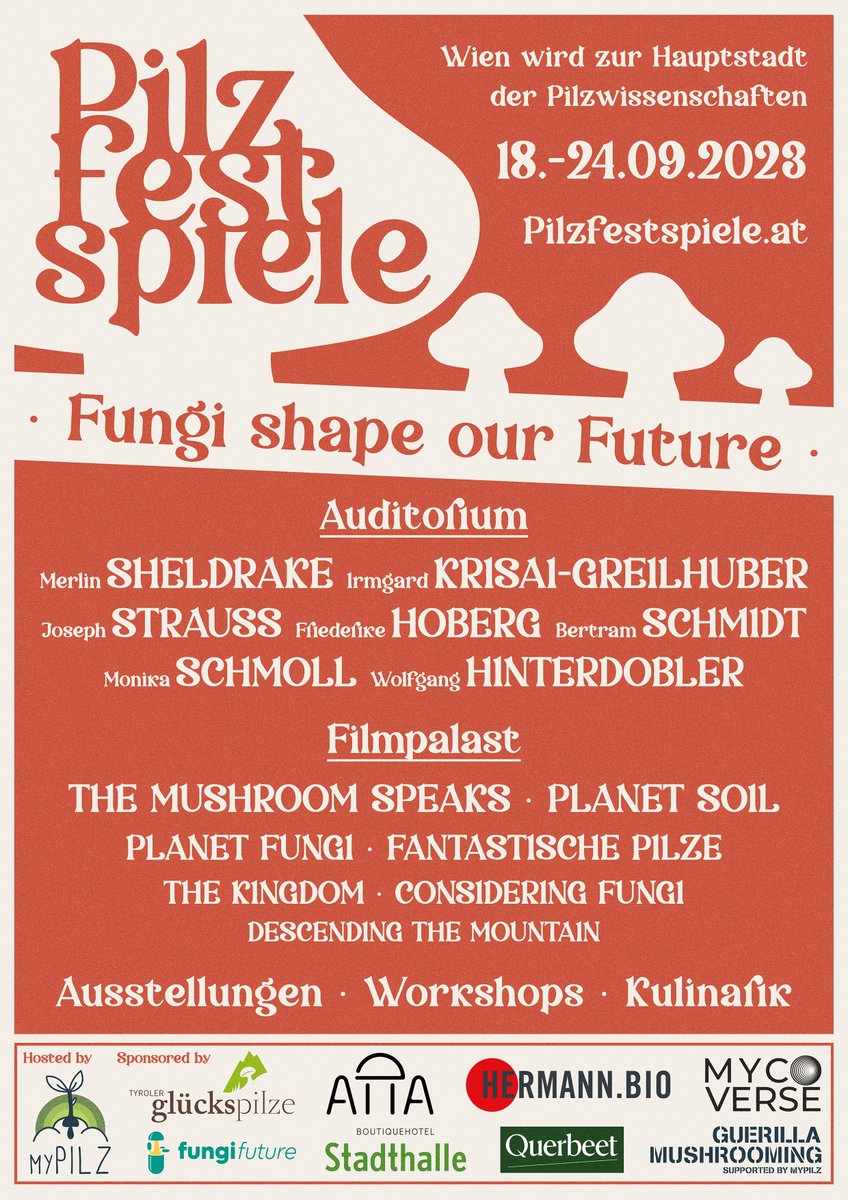 Welcome to Funga!

Join us as we embark on a journey to the secrets of fungi and learn how they influence and enrich our world. 
🙂❤️🍄

pilzfestspiele.at
#pilzfestspiele #mypilz #FungiFriday #faunaflorafunga