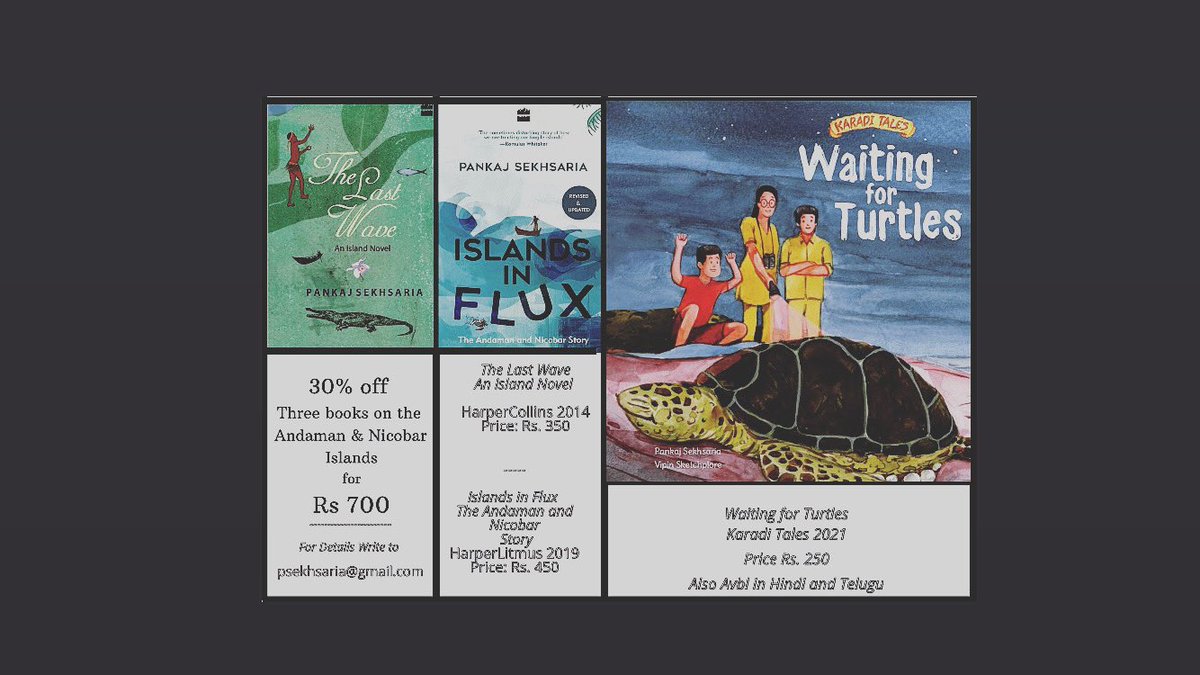 Stories of forests and deforestation, the Jarawas and the ATR, endemics and exotics, oceans, jellyfish and turtles, wildlife and conservation, indigenous peoples and the tsunami in 'The Last Wave' + 'Islands in Flux - Write to psekhsaria@gmail.com to order copies. https://t.co/3CLS2dyxSX