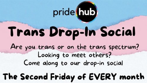 PrideInSurrey's tweet photo. Join us at @pridehubsurrey tonight from 7pm for our Trans drop-in social. 

Located a few minutes walk from
woking rail station on Station approach. 

More info at: https://t.co/nh5tzmZHL4 

#TransSocial #PrideHub #LGBTQ+ https://t.co/bVQzMRTuvD