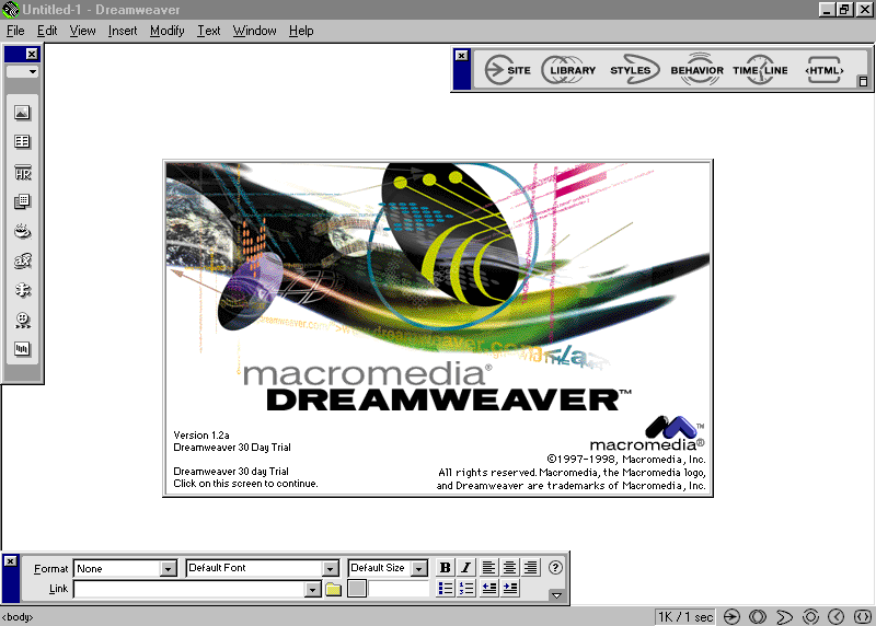 WebDesignMuseum's tweet photo. Popular Macromedia programs in the 1990s

– Flash 4 in 1999
– Dreamweaver 1.2 in 1997
– Fireworks 2 in 1999
– Director 5 in 1996

#WebDesignHistory https://t.co/YEkl0VeOXg